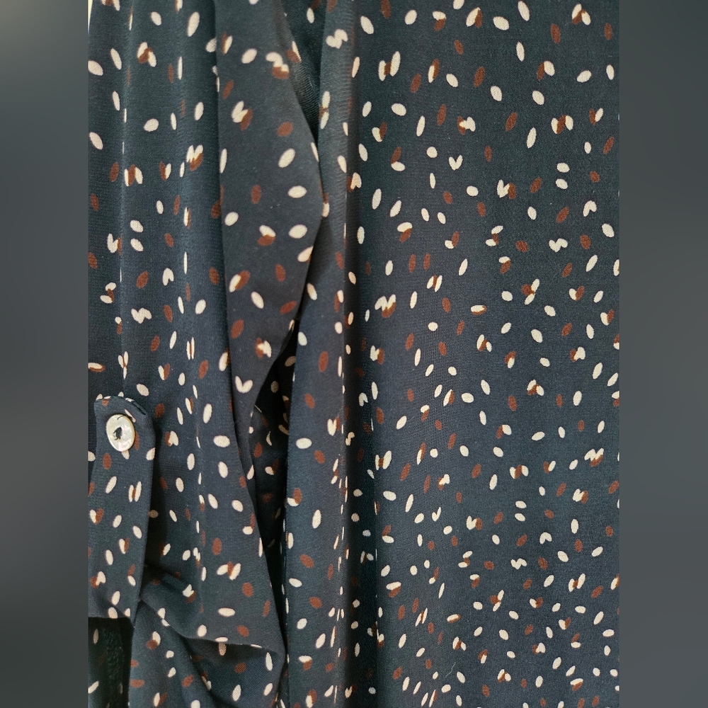 3 For $30 Beacon Black Blouse with White Dots - Picture 3 of 3